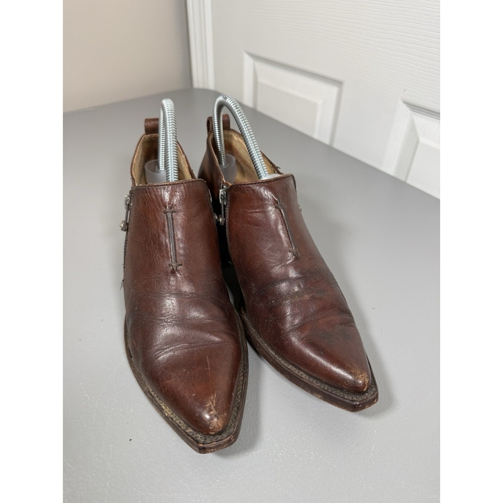 Frye Sacha Moto Shootie Women's 7.5B Brown Leather Zipper Booties Boots